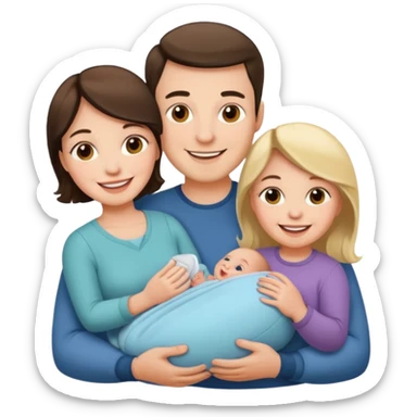 husband wife baby sticker