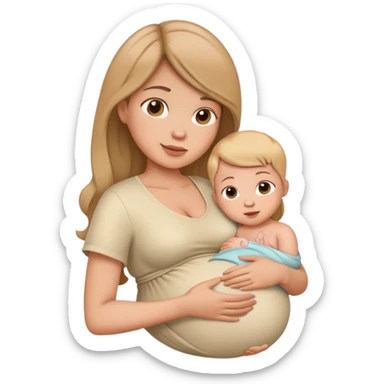 Pregnent woman with baby sticker