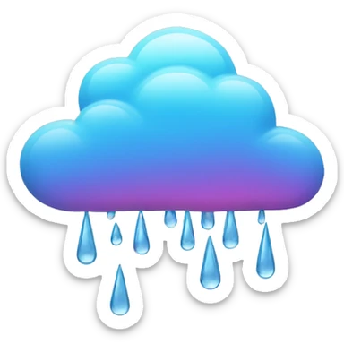 cloud colorful rain  sticker