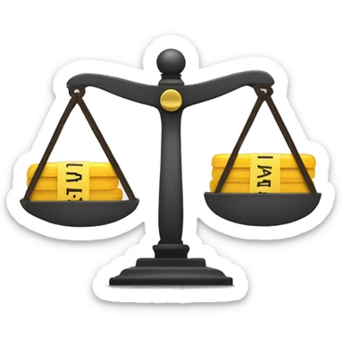 A pair of scales with weights labeled "Important" and "Urgent" balancing perfectly sticker