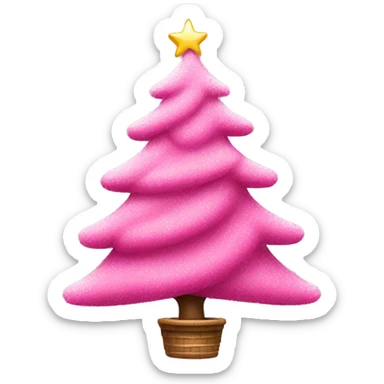 Pink Christmas tree sticker