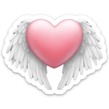 white heart with wings sticker