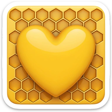 yellow heart with a honeycomb pattern sticker