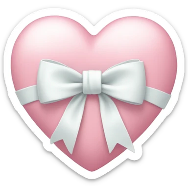 Pastel pink heart with white bow sticker