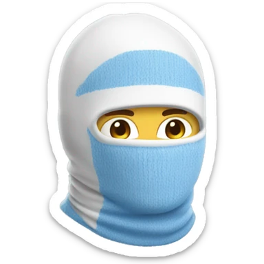 White-and-blue-balaclava-hats sticker