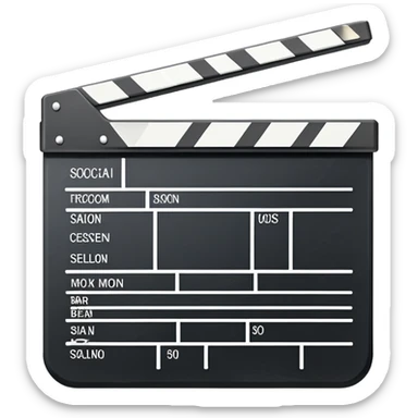 most basic film slate outline possible, stripped down to bare essentials, just a rectangle with clapper bar sticker