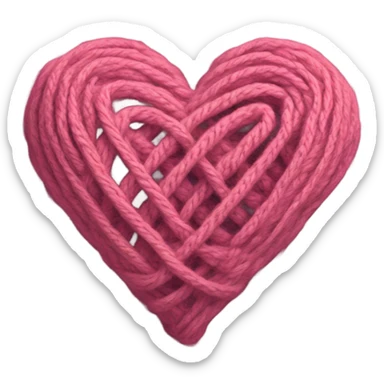 Knitting heart sticker