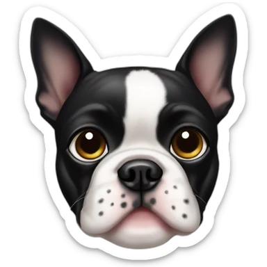 cute Boston terrier one black eye sticker