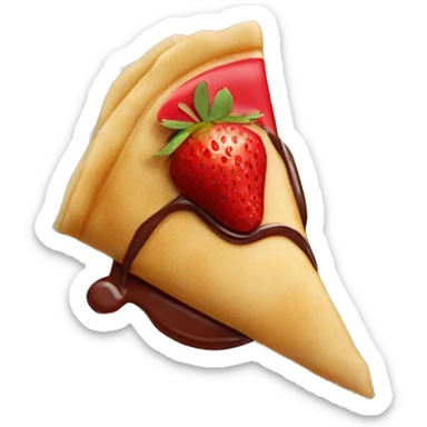 folded strawberry chocolate sauce crepe sticker