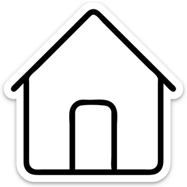 simple home house with roof and door sticker