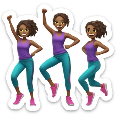 Girl doing zumba sticker