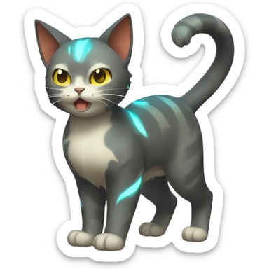 Electric-type Fakémon-Cat full body sticker