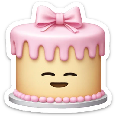 light pink cake with mini bows  sticker