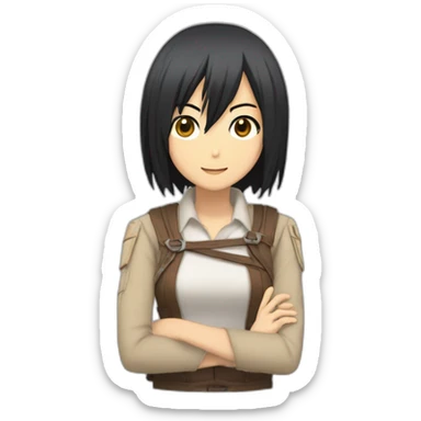 mikasa ackerman hold haert sticker