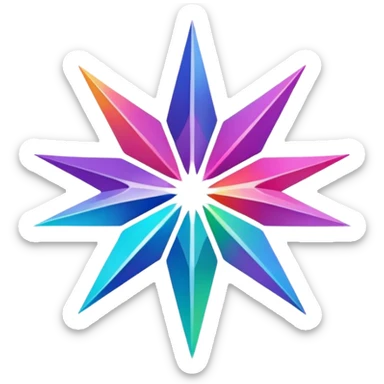 give me a 9 pointed star, multiple colors, very vibrant sticker