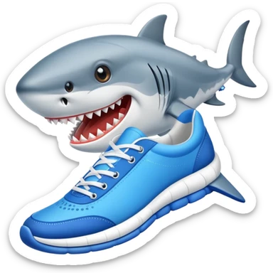 Tiburón con zapatillas azules  sticker