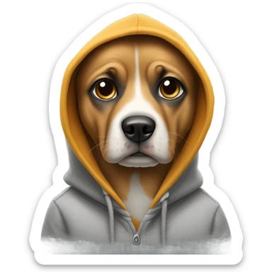Dog wearing hood sticker