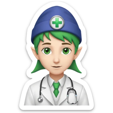 Elf Doctor with doctor hat sticker