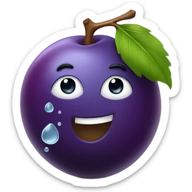 Plum with water sticker
