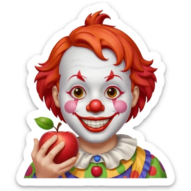 Palhaço comendo maçã sticker