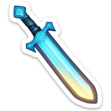 Blue glowing magical sword sticker