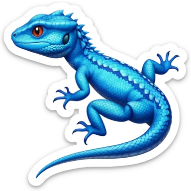 Cyan lizard-Cyclizar-Pokémon, with cobalt-blue flecks patterns sticker