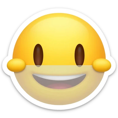 Yellow emoji face peeking from behind wall sticker