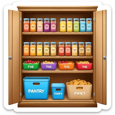 A snack pantry with the words The Pantry written on it sticker