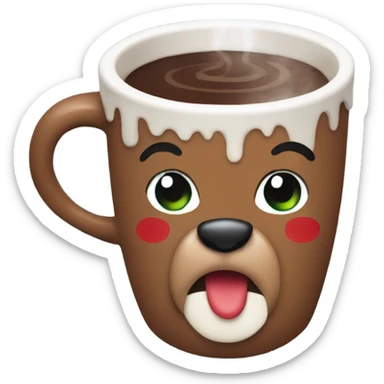 Rudolf drinking a hot chocolate  sticker
