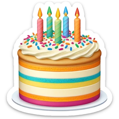 Vanilla buttercream cake with rainbow sprinkles  sticker