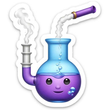 Purple Bong blue water smoking sticker