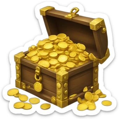 treasure box with gold and coins sticker