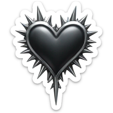 Gothic Chrome heart with spikes sticker