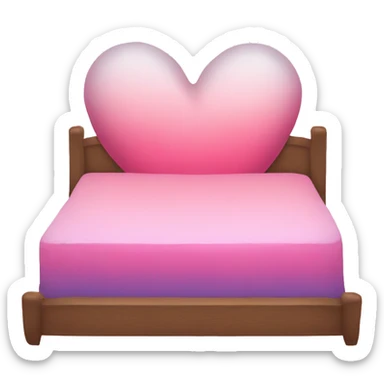 Pink ombre heart shaped bed  sticker