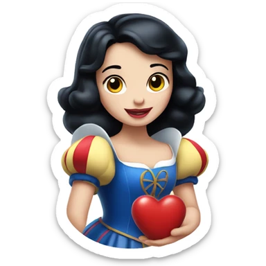 Disney Snow White holding a heart sticker