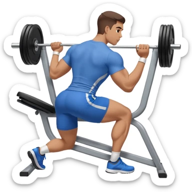 guy working out glutes with shirt on from the backwith machine  sticker