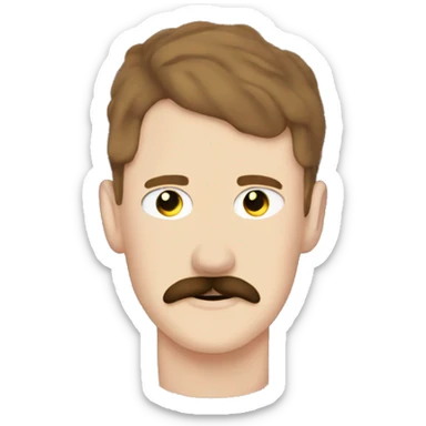 Pale guy moustache Soul patch covered by cozy blanket sticker