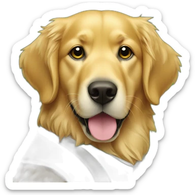 golden retriever dog wearing irish rugby shirt sticker