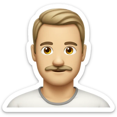 German man with undercut and very small moustache, stern sticker