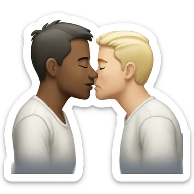Two white men kissing sticker