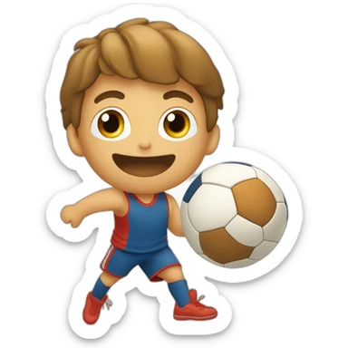 Niño lamiendo una pelota sticker