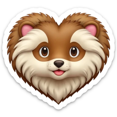 heart made of fur sticker