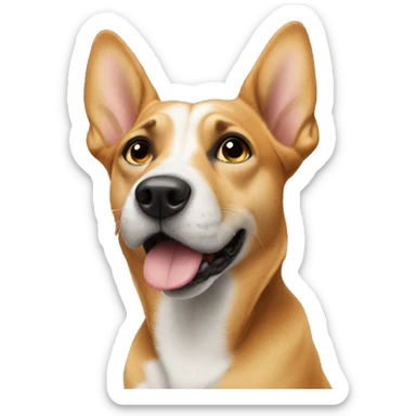 a dog saluting  sticker