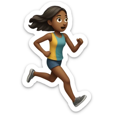 A girl running away from someone  sticker