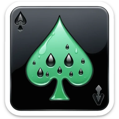 Ace of spades black very  slimey drip effect. White background sticker