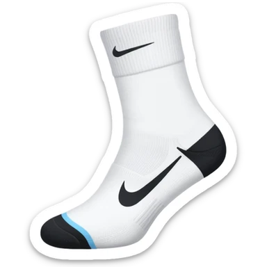 white sock, with black nike logo socks sticker