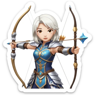 Mobile  legends  girl in icon shooting an arrow  hair white sticker