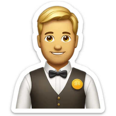 beer sommelier whit dressing sticker