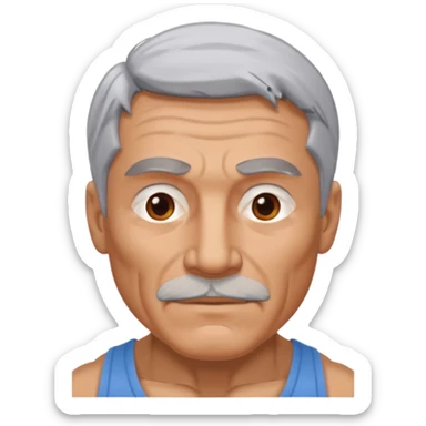 Older grey haired male bodybuilder sticker