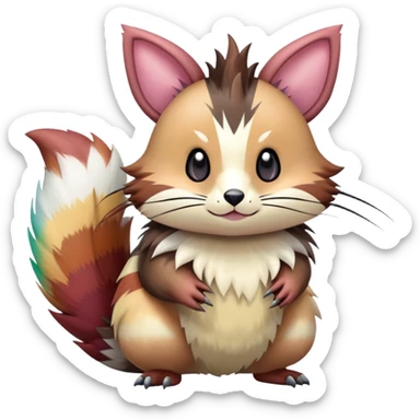 Colorful Linoone-Zigzagoon-Furret-hybrid sticker